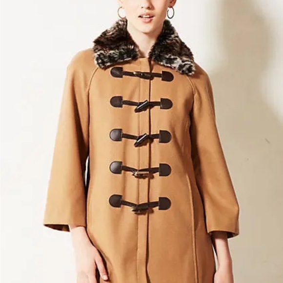 Elevenses Anthropologie Camel Toggle Melton Coat - Picture 15 of 16